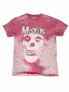 Misfits Tie-Dye Graphic Band Tee – Pink Skull Logo – Adult M/L (No Tag)